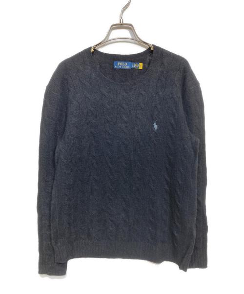 POLO RALPH LAUREN（ポロ・ラルフローレン）POLO RALPH LAUREN (ポロ・ラルフローレン) カシミヤ混ミニポニーニット ブラック サイズ:Sの古着・服飾アイテム