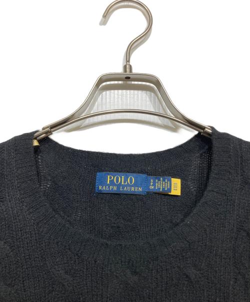 POLO RALPH LAUREN（ポロ・ラルフローレン）POLO RALPH LAUREN (ポロ・ラルフローレン) カシミヤ混ミニポニーニット ブラック サイズ:Sの古着・服飾アイテム