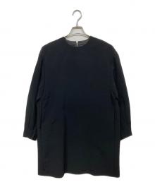 DOMELLE（ドメル）の古着「ボリュームスリーブの辛口ミニドレス」｜ブラック