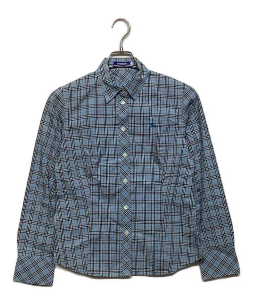 BURBERRY BLUE LABEL（バーバリー ブルー レーベル）BURBERRY BLUE LABEL (バーバリー ブルー レーベル) ノバチェックシャツ/バーバーリーチェックシャツ ブルー サイズ:40の古着・服飾アイテム
