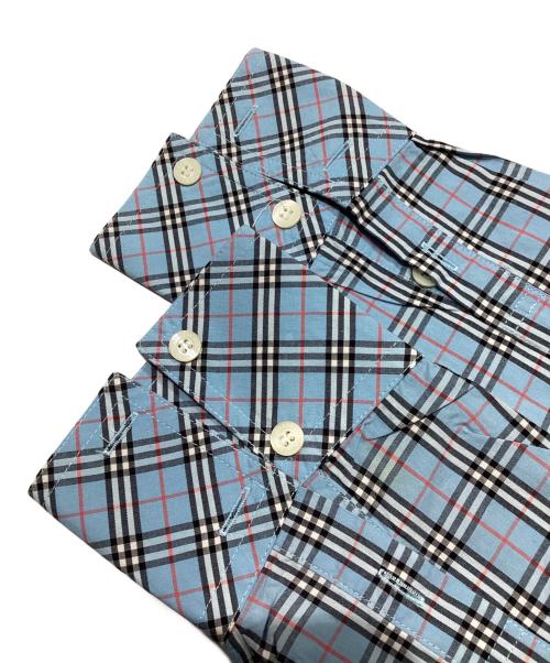 BURBERRY BLUE LABEL（バーバリー ブルー レーベル）BURBERRY BLUE LABEL (バーバリー ブルー レーベル) ノバチェックシャツ/バーバーリーチェックシャツ ブルー サイズ:40の古着・服飾アイテム
