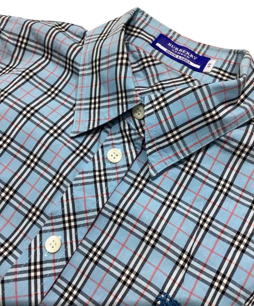 BURBERRY BLUE LABEL（バーバリー ブルー レーベル）BURBERRY BLUE LABEL (バーバリー ブルー レーベル) ノバチェックシャツ/バーバーリーチェックシャツ ブルー サイズ:40の古着・服飾アイテム