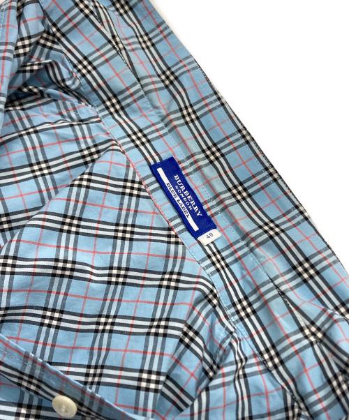 BURBERRY BLUE LABEL（バーバリー ブルー レーベル）BURBERRY BLUE LABEL (バーバリー ブルー レーベル) ノバチェックシャツ/バーバーリーチェックシャツ ブルー サイズ:40の古着・服飾アイテム