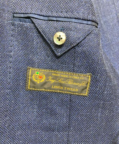 TOMORROW LAND PILGRIM（トゥモローランド ピルグリム）TOMORROW LAND PILGRIM (トゥモローランド ピルグリム) ウールシルクリネンテーラードジャケット ネイビー サイズ:44の古着・服飾アイテム