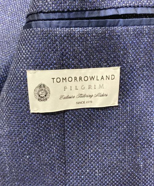 TOMORROW LAND PILGRIM（トゥモローランド ピルグリム）TOMORROW LAND PILGRIM (トゥモローランド ピルグリム) ウールシルクリネンテーラードジャケット ネイビー サイズ:44の古着・服飾アイテム