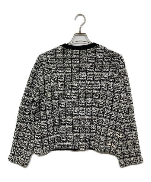 kurashi&trips publishing（クラシアンドトリップス パブリッシング）kurashi&trips publishing (クラシアンドトリップス パブリッシング) ツイードニットジャケット ブラック×ホワイト サイズ:記載なしの古着・服飾アイテム
