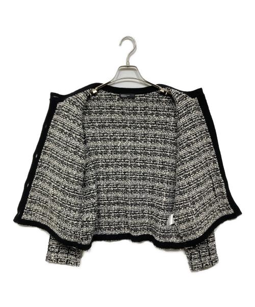 kurashi&trips publishing（クラシアンドトリップス パブリッシング）kurashi&trips publishing (クラシアンドトリップス パブリッシング) ツイードニットジャケット ブラック×ホワイト サイズ:記載なしの古着・服飾アイテム