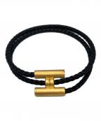HERMESエルメス）の古着「Tournis  トゥルニ レザーブレスレット」｜ブラック