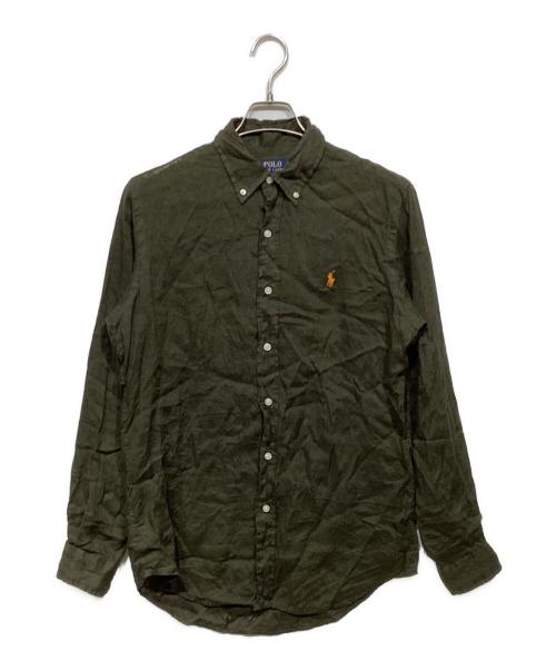 POLO RALPH LAUREN（ポロ・ラルフローレン）POLO RALPH LAUREN (ポロ・ラルフローレン) リネンシャツ オリーブ サイズ:Sの古着・服飾アイテム