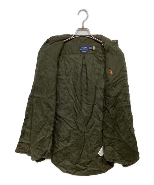 POLO RALPH LAUREN（ポロ・ラルフローレン）POLO RALPH LAUREN (ポロ・ラルフローレン) リネンシャツ オリーブ サイズ:Sの古着・服飾アイテム