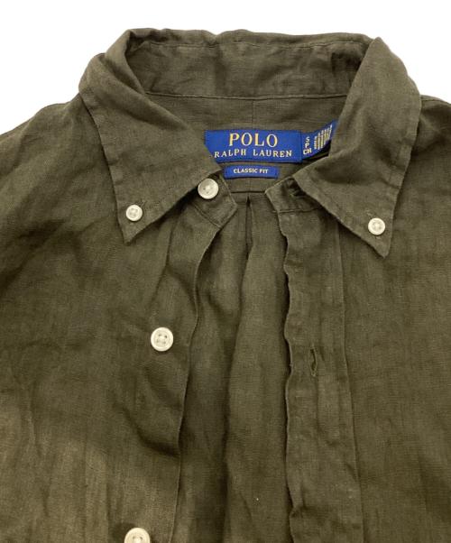 POLO RALPH LAUREN（ポロ・ラルフローレン）POLO RALPH LAUREN (ポロ・ラルフローレン) リネンシャツ オリーブ サイズ:Sの古着・服飾アイテム