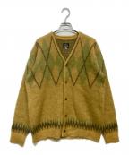 Needlesニードルズ）の古着「Mohair Cardigan - Argyle（モヘア カーディガン アーガイル）」｜イエロー