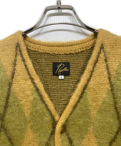 Needles（ニードルズ）Needles (ニードルズ) Mohair Cardigan - Argyle（モヘア カーディガン アーガイル） イエロー サイズ: Sの古着・服飾アイテム