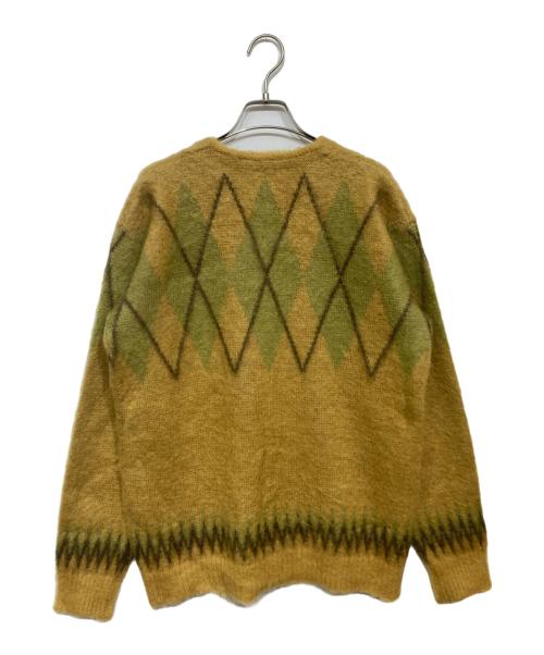 Needles（ニードルズ）Needles (ニードルズ) Mohair Cardigan - Argyle（モヘア カーディガン アーガイル） イエロー サイズ: Sの古着・服飾アイテム