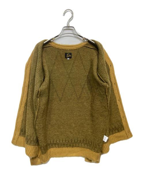 Needles（ニードルズ）Needles (ニードルズ) Mohair Cardigan - Argyle（モヘア カーディガン アーガイル） イエロー サイズ: Sの古着・服飾アイテム
