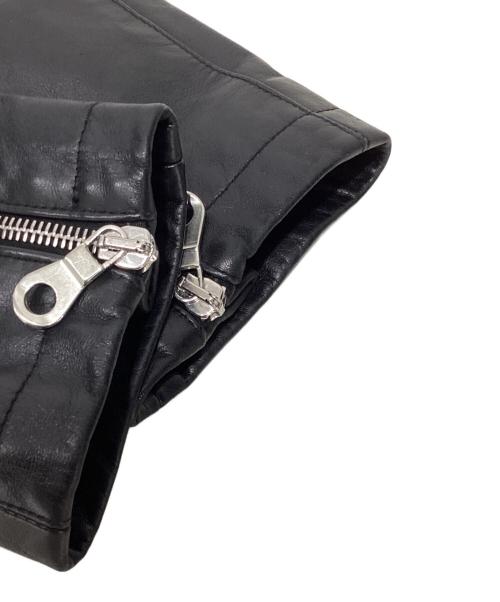 Cinquanta（チンクワンタ）Cinquanta (チンクワンタ) BEAMS F (ビームスエフ) 別注 ホースレザー スタンドカラー ダブルライダース ブラック サイズ:48の古着・服飾アイテム