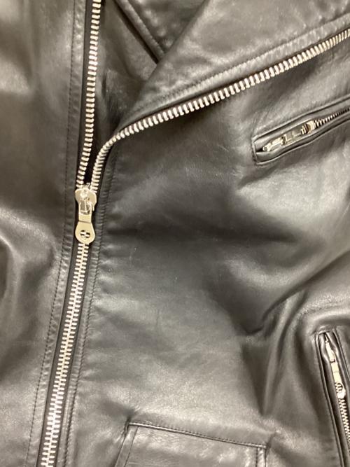 Cinquanta（チンクワンタ）Cinquanta (チンクワンタ) BEAMS F (ビームスエフ) 別注 ホースレザー スタンドカラー ダブルライダース ブラック サイズ:48の古着・服飾アイテム