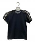 COMME des GARCONSコムデギャルソン）の古着「製品染めショルダーフリルジャージー カットソー」｜ブラック