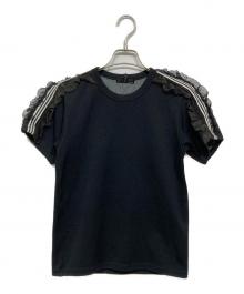 COMME des GARCONS（コムデギャルソン）の古着「製品染めショルダーフリルジャージー カットソー」｜ブラック