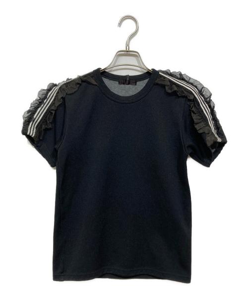 COMME des GARCONS（コムデギャルソン）COMME des GARCONS (コムデギャルソン) 製品染めショルダーフリルジャージー カットソー ブラック サイズ:不明の古着・服飾アイテム