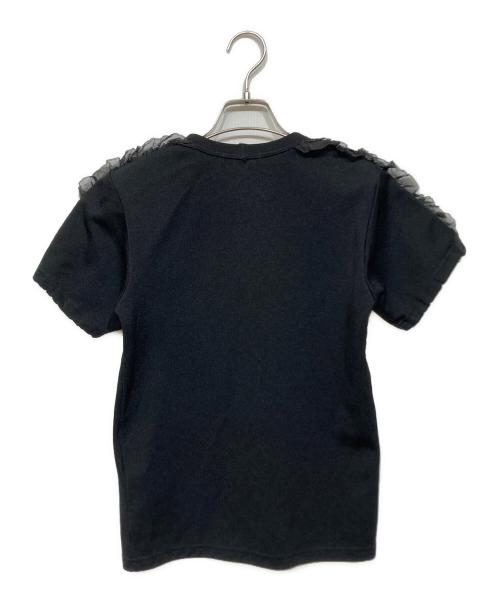 COMME des GARCONS（コムデギャルソン）COMME des GARCONS (コムデギャルソン) 製品染めショルダーフリルジャージー カットソー ブラック サイズ:不明の古着・服飾アイテム