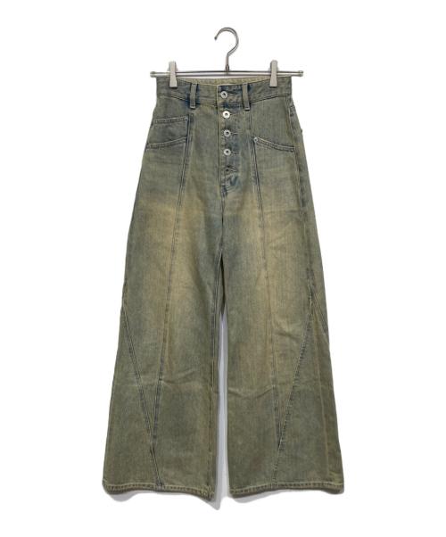 rienda（リエンダ）rienda (リエンダ) フロントボタンデザインハイウエストデニムパンツ ベージュ サイズ:XSの古着・服飾アイテム