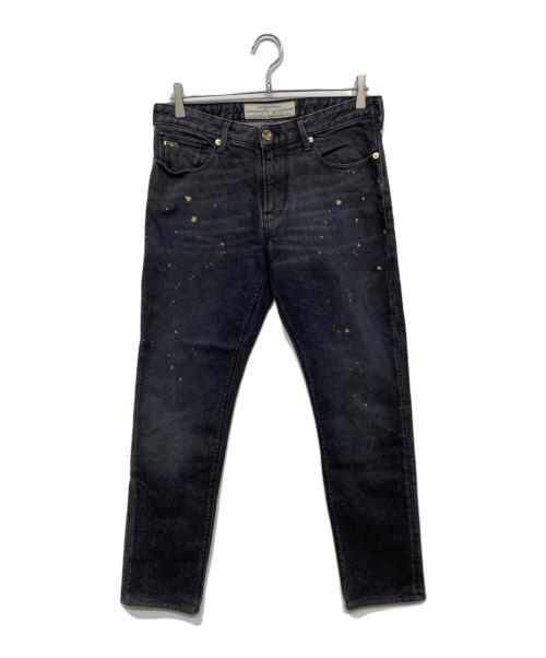 EMPORIO ARMANI（エンポリオ アルマーニ）EMPORIO ARMANI (エンポリオ アルマーニ) ペイント加工デニムパンツ ブラック サイズ:32の古着・服飾アイテム