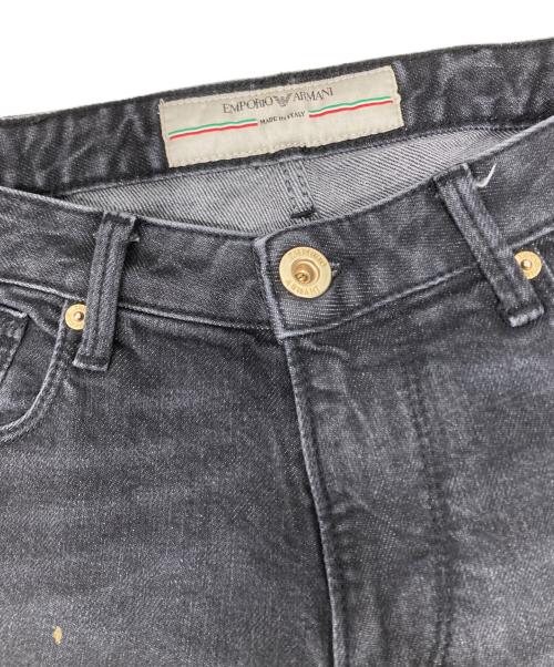 EMPORIO ARMANI（エンポリオ アルマーニ）EMPORIO ARMANI (エンポリオ アルマーニ) ペイント加工デニムパンツ ブラック サイズ:32の古着・服飾アイテム