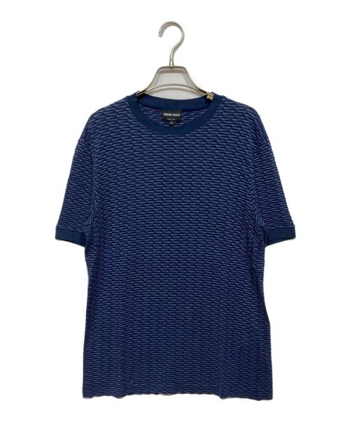 GIORGIO ARMANI（ジョルジョアルマーニ）GIORGIO ARMANI (ジョルジョアルマーニ) 半袖ニット ネイビー サイズ:48の古着・服飾アイテム
