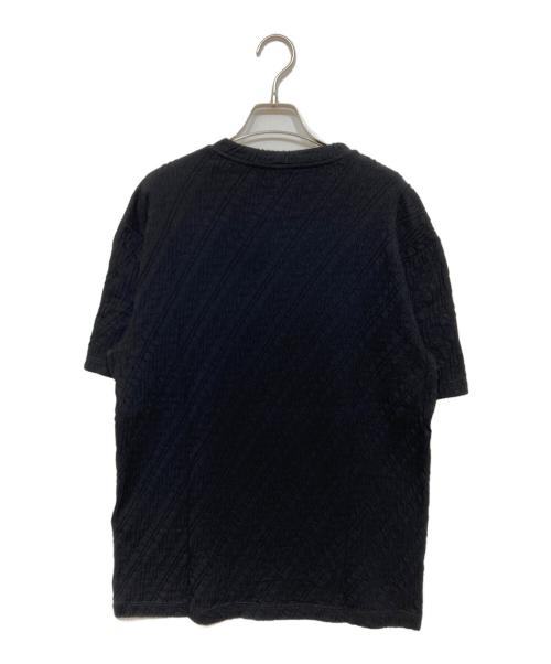 GIORGIO ARMANI（ジョルジョアルマーニ）GIORGIO ARMANI (ジョルジョアルマーニ) 編み柄 ハイゲージ半袖ニット ブラック サイズ:48の古着・服飾アイテム