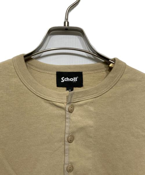Schott（ショット）Schott (ショット) SHAKEHAND HENLEY LS T-SHIRT ベージュ サイズ:Mの古着・服飾アイテム