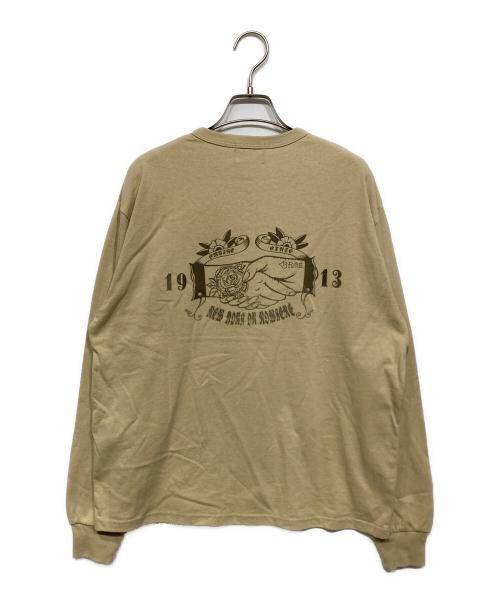 Schott（ショット）Schott (ショット) SHAKEHAND HENLEY LS T-SHIRT ベージュ サイズ:Mの古着・服飾アイテム