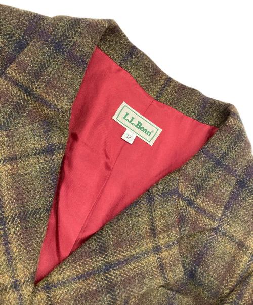 L.L.Bean（エルエルビーン）L.L.Bean (エルエルビーン) ツイードテーラードジャケット グリーン サイズ:12の古着・服飾アイテム