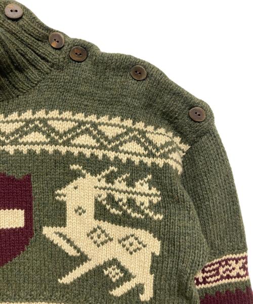 POLO RALPH LAUREN（ポロ・ラルフローレン）POLO RALPH LAUREN (ポロ・ラルフローレン) 鹿柄ノルディックハンドニット グリーン サイズ:XLの古着・服飾アイテム