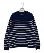 RRLダブルアールエル）の古着「ショルダーボタン ボーダニット」｜ネイビー