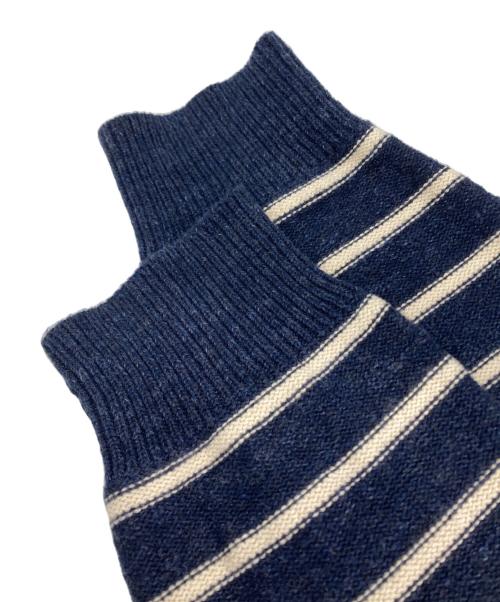 RRL（ダブルアールエル）RRL (ダブルアールエル) ショルダーボタン ボーダニット ネイビー サイズ:Lの古着・服飾アイテム