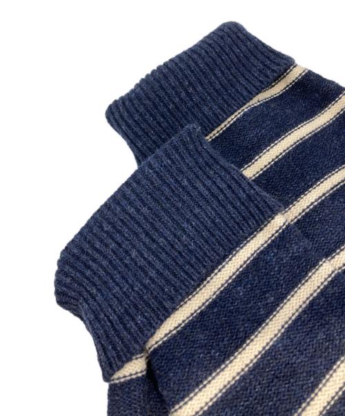 RRL（ダブルアールエル）RRL (ダブルアールエル) ショルダーボタン ボーダニット ネイビー サイズ:Lの古着・服飾アイテム