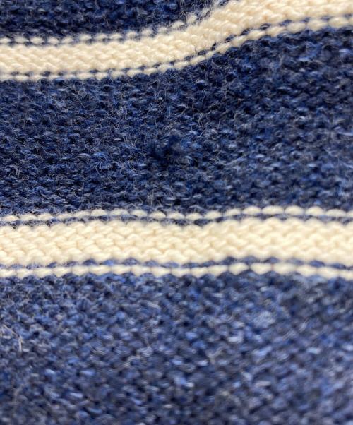 RRL（ダブルアールエル）RRL (ダブルアールエル) ショルダーボタン ボーダニット ネイビー サイズ:Lの古着・服飾アイテム