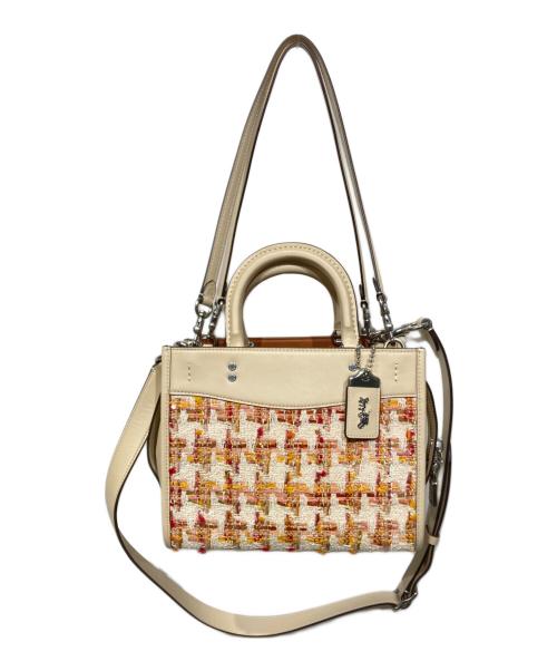 COACH（コーチ）COACH (コーチ) ローグ 25・ツイード バッグ ベージュの古着・服飾アイテム