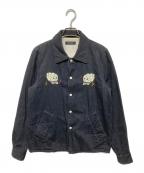 RUDE GALLERYルードギャラリー）の古着「スカル刺繍デニムベトジャン」｜ブラック