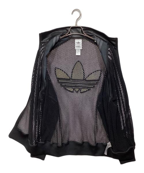 adidas（アディダス）adidas (アディダス) JEREMY SCOTT (ジェレミー スコット) フェイクレザー メッシュ トラックトップ JY2016 ブラック サイズ:2XLの古着・服飾アイテム