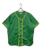 whitesvilleホワイツビル）の古着「COTTON TWILL BASEBALL SHIRT」｜グリーン×イエロー