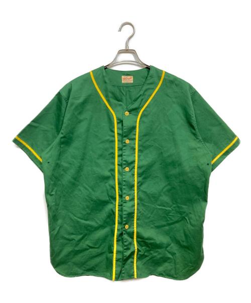 whitesville（ホワイツビル）whitesville (ホワイツビル) COTTON TWILL BASEBALL SHIRT グリーン×イエロー サイズ:Lの古着・服飾アイテム
