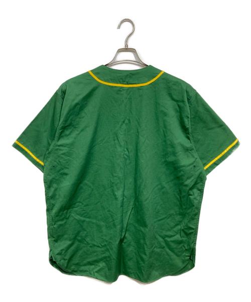 whitesville（ホワイツビル）whitesville (ホワイツビル) COTTON TWILL BASEBALL SHIRT グリーン×イエロー サイズ:Lの古着・服飾アイテム