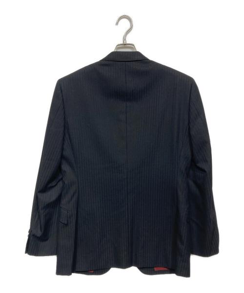 BURBERRY BLACK LABEL（バーバリーブラックレーベル）BURBERRY BLACK LABEL (バーバリーブラックレーベル) 3ピースストライプセットアップ ブラック サイズ:40の古着・服飾アイテム
