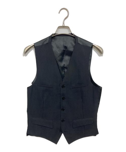 BURBERRY BLACK LABEL（バーバリーブラックレーベル）BURBERRY BLACK LABEL (バーバリーブラックレーベル) 3ピースストライプセットアップ ブラック サイズ:40の古着・服飾アイテム