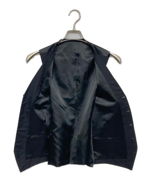 BURBERRY BLACK LABEL（バーバリーブラックレーベル）BURBERRY BLACK LABEL (バーバリーブラックレーベル) 3ピースストライプセットアップ ブラック サイズ:40の古着・服飾アイテム