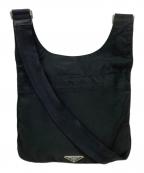 PRADAプラダ）の古着「トライアングルロゴナイロンショルダーバッグ」｜ブラック