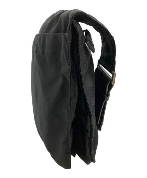 PRADA（プラダ）PRADA (プラダ) トライアングルロゴナイロンショルダーバッグ ブラックの古着・服飾アイテム