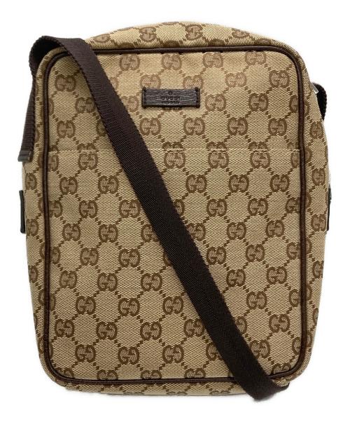 GUCCI（グッチ）GUCCI (グッチ) GGキャンバスショルダーバッグ ベージュの古着・服飾アイテム